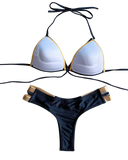 Black & Gold Strappy Bikini Set