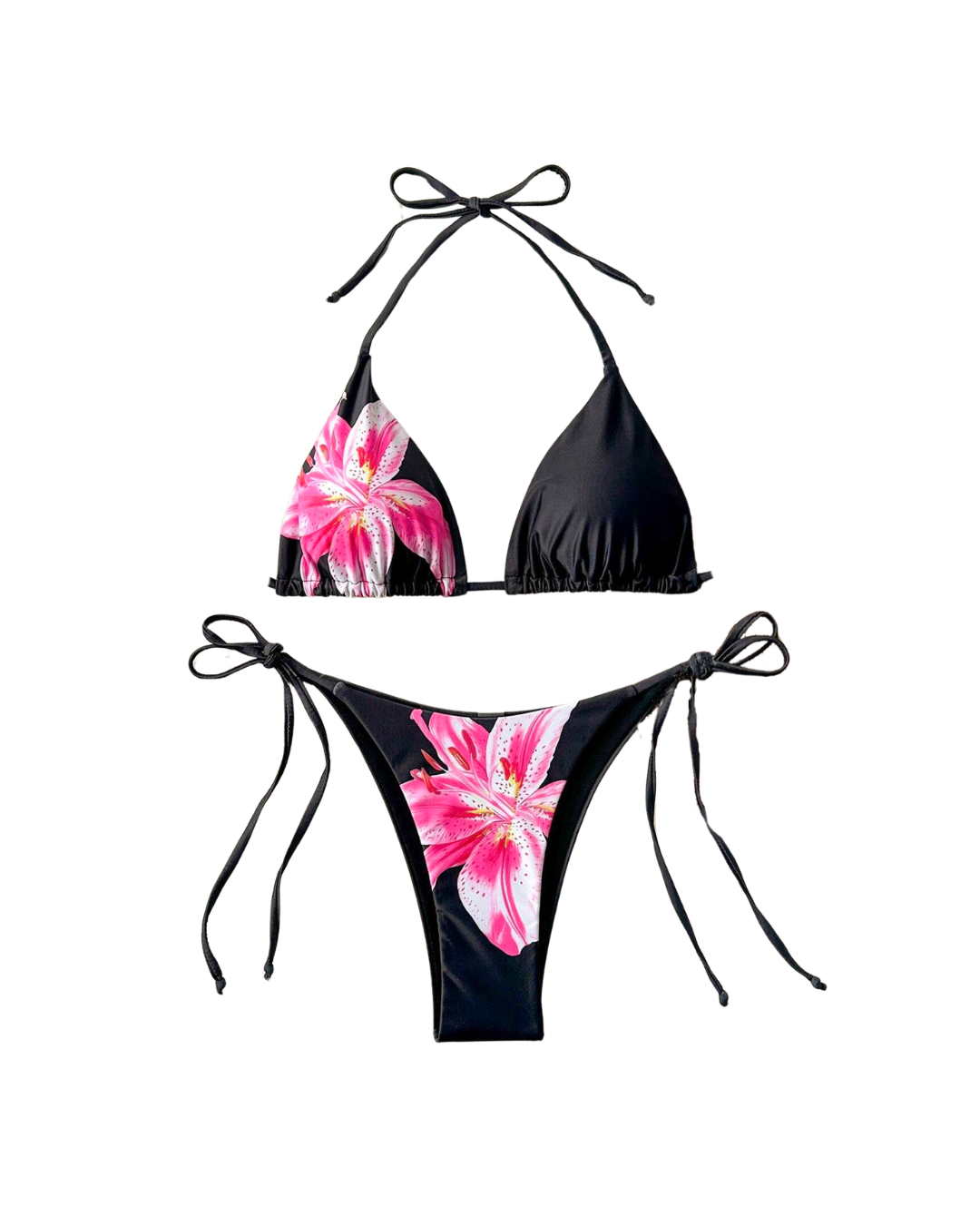 Floral Print Triangle Bikini Set