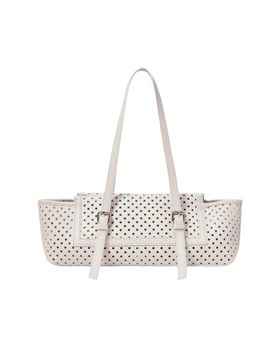 White Perforated Handbag
