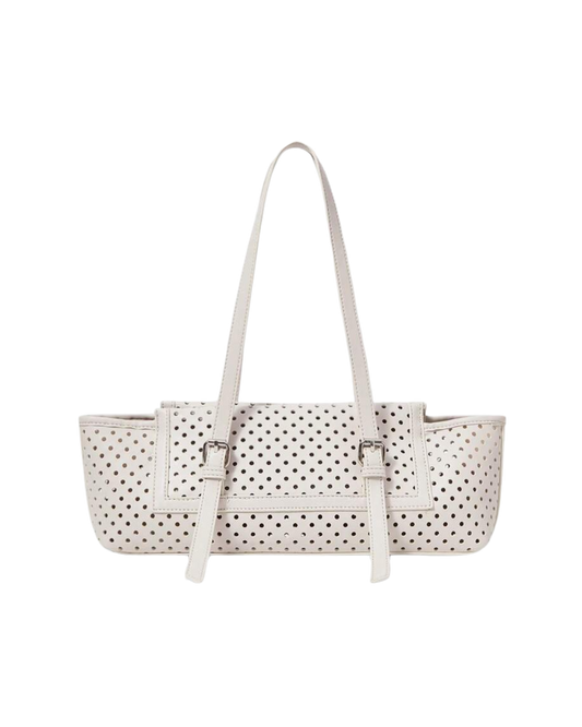 White Perforated Handbag