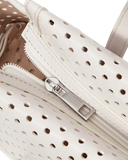 White Perforated Handbag