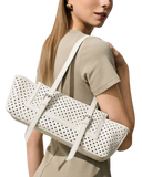 White Perforated Handbag
