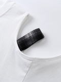 Cut-Out Plaid Hem T-Shirt