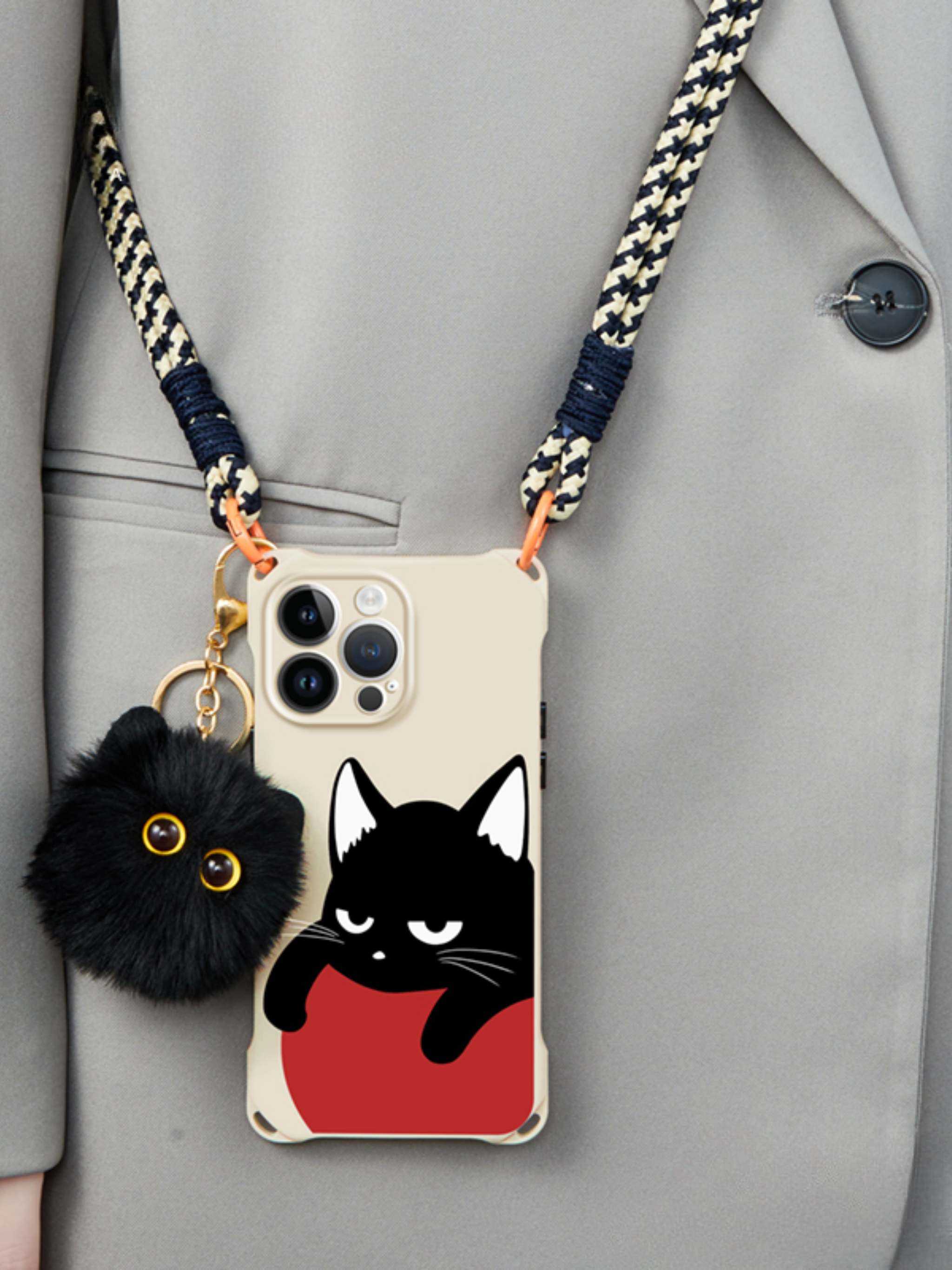 Fluffy Keychain Cat iPhone Case