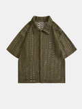 Olive Green Crochet Shirt
