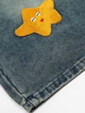Cartoon Patch Denim Shorts
