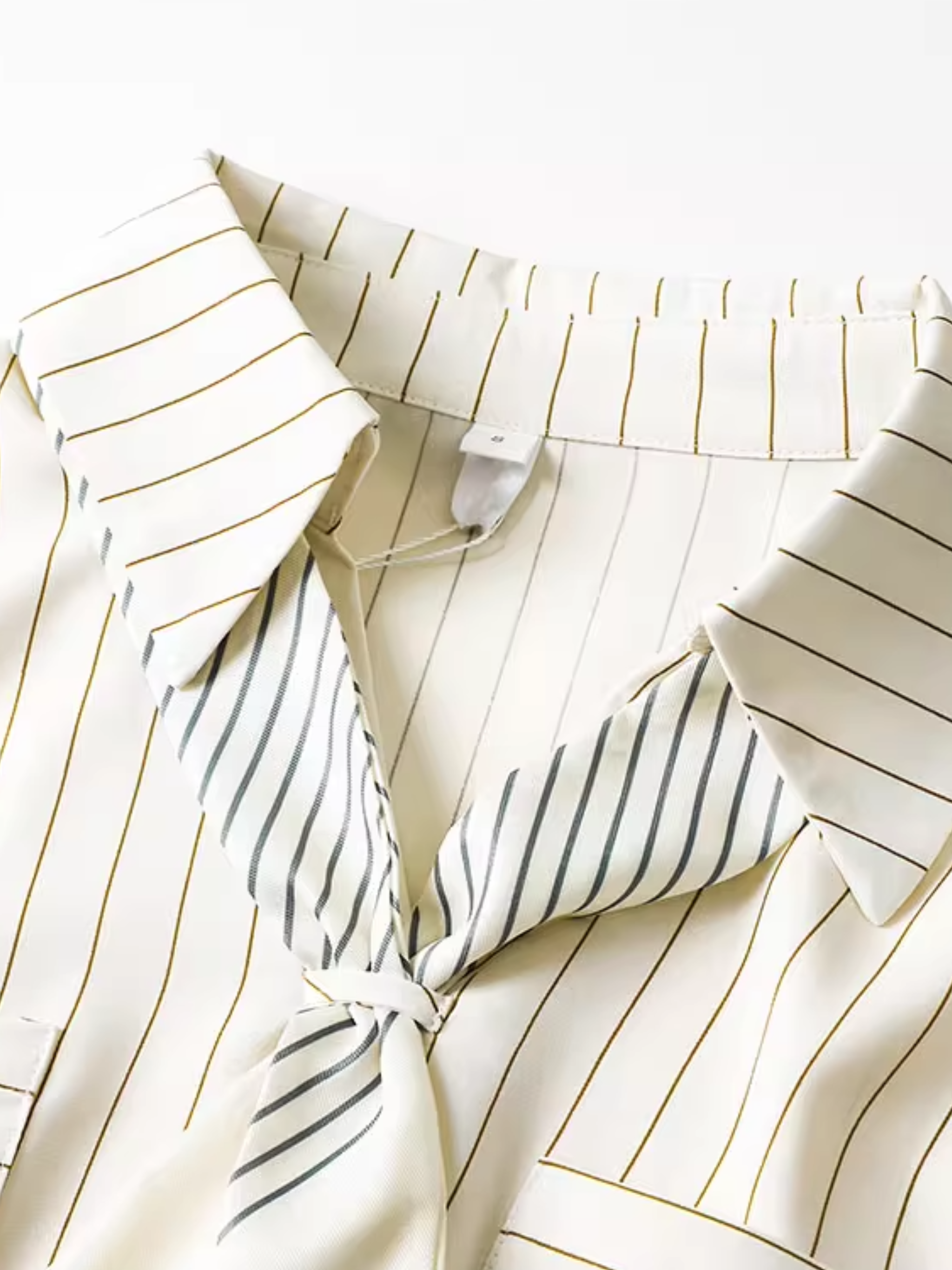 Scarf Striped Blouse