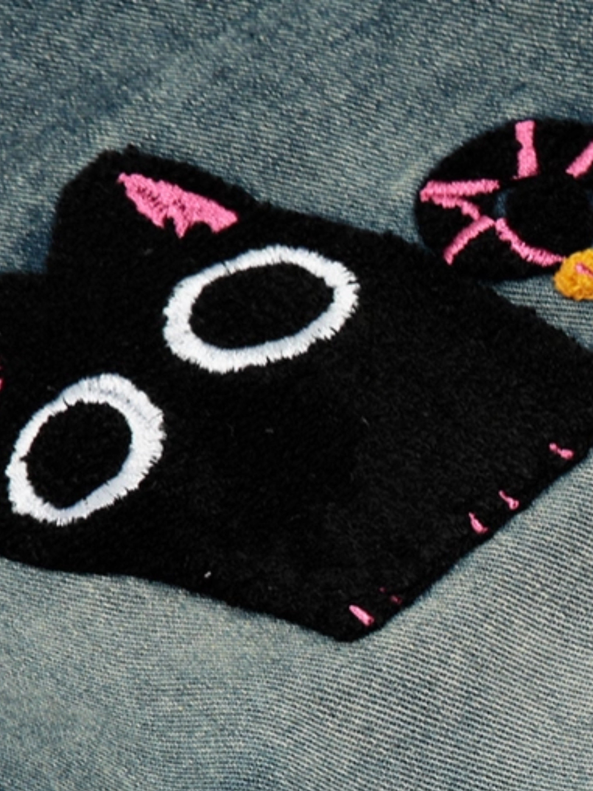 Cartoon Patch Denim Shorts
