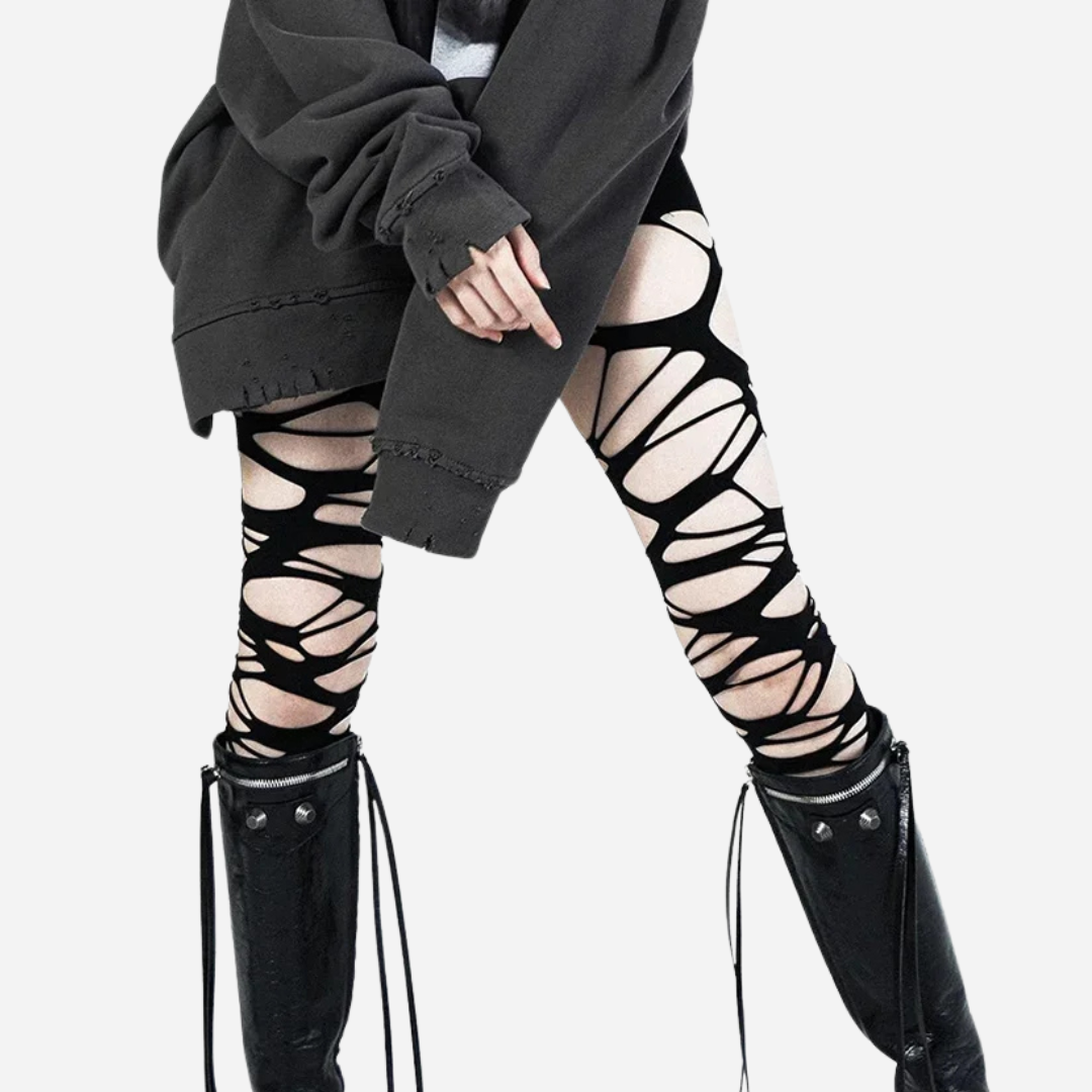 Shredded Strappy Leggings