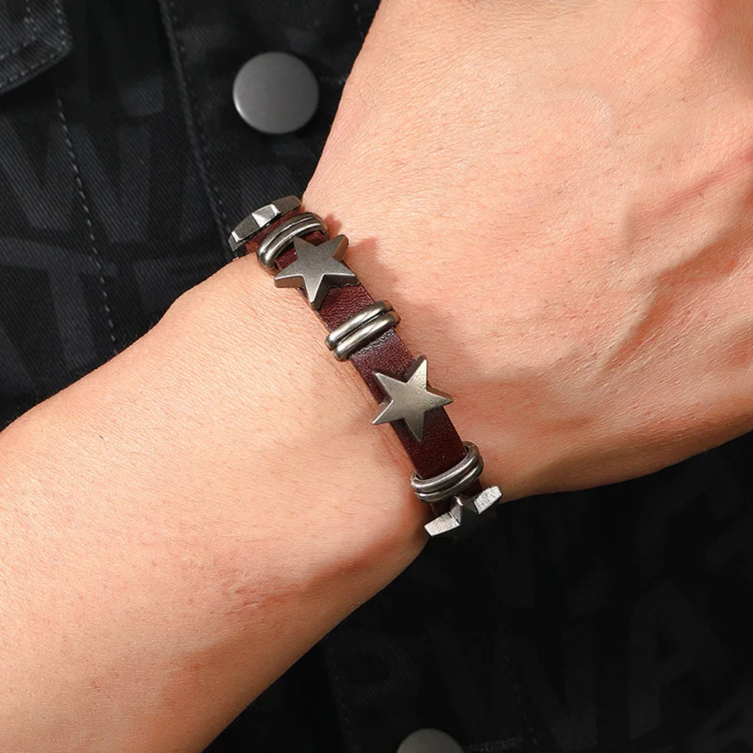 Star Leather Alloy Bracelets