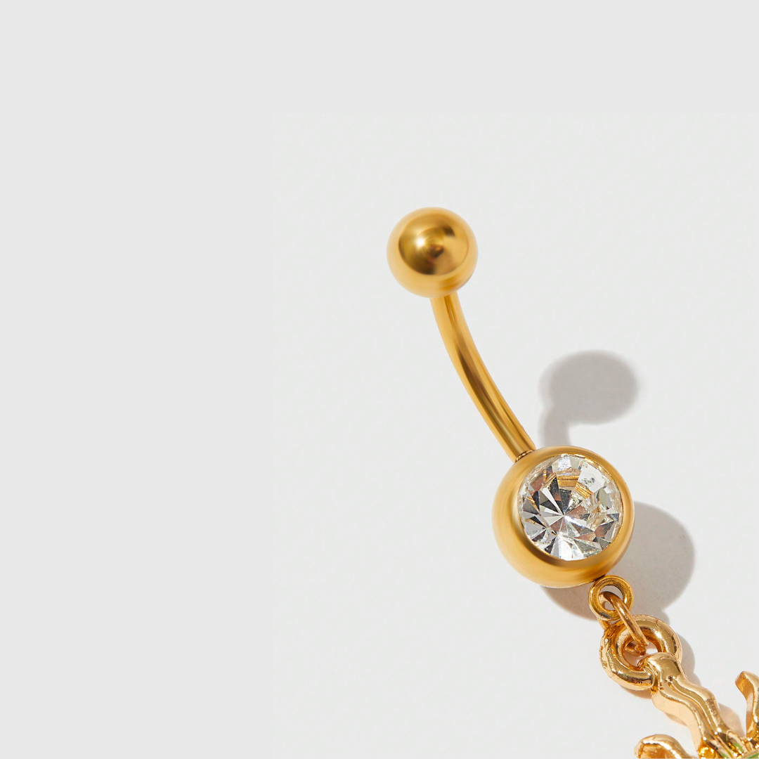 Gold Sun Belly Button Ring