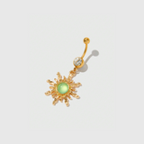 Gold Sun Belly Button Ring