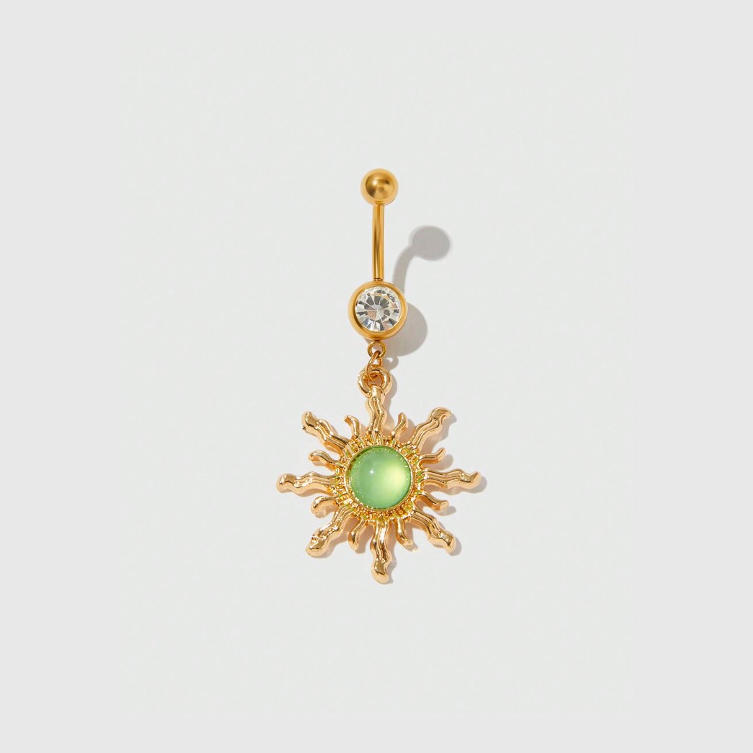 Gold Sun Belly Button Ring