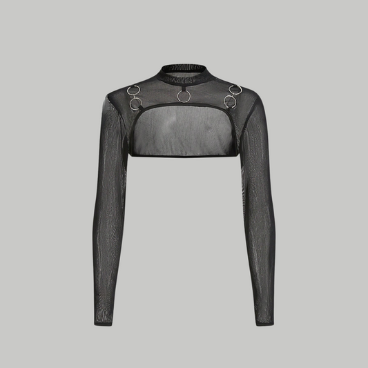 Ring Details Mesh Bolero