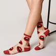 Lip Print Sheer Socks.