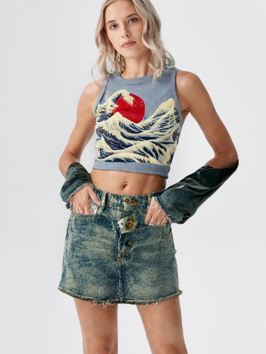 Great Wave Crop Top.
