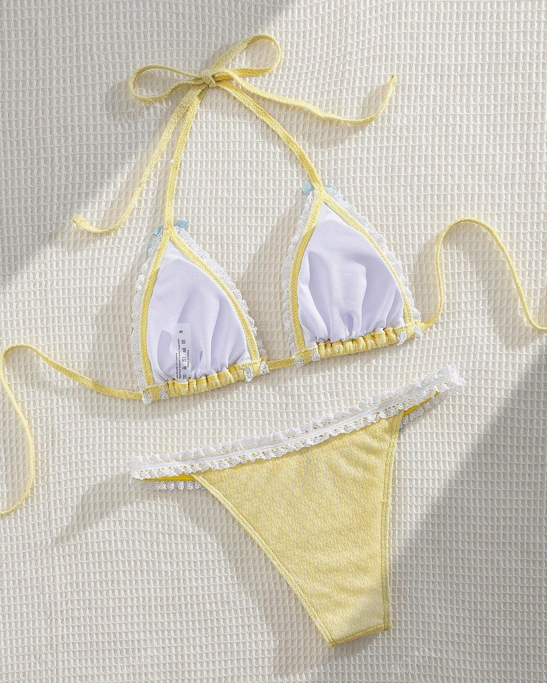 Pastel Lace Trim Bikini