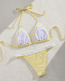 Pastel Lace Trim Bikini