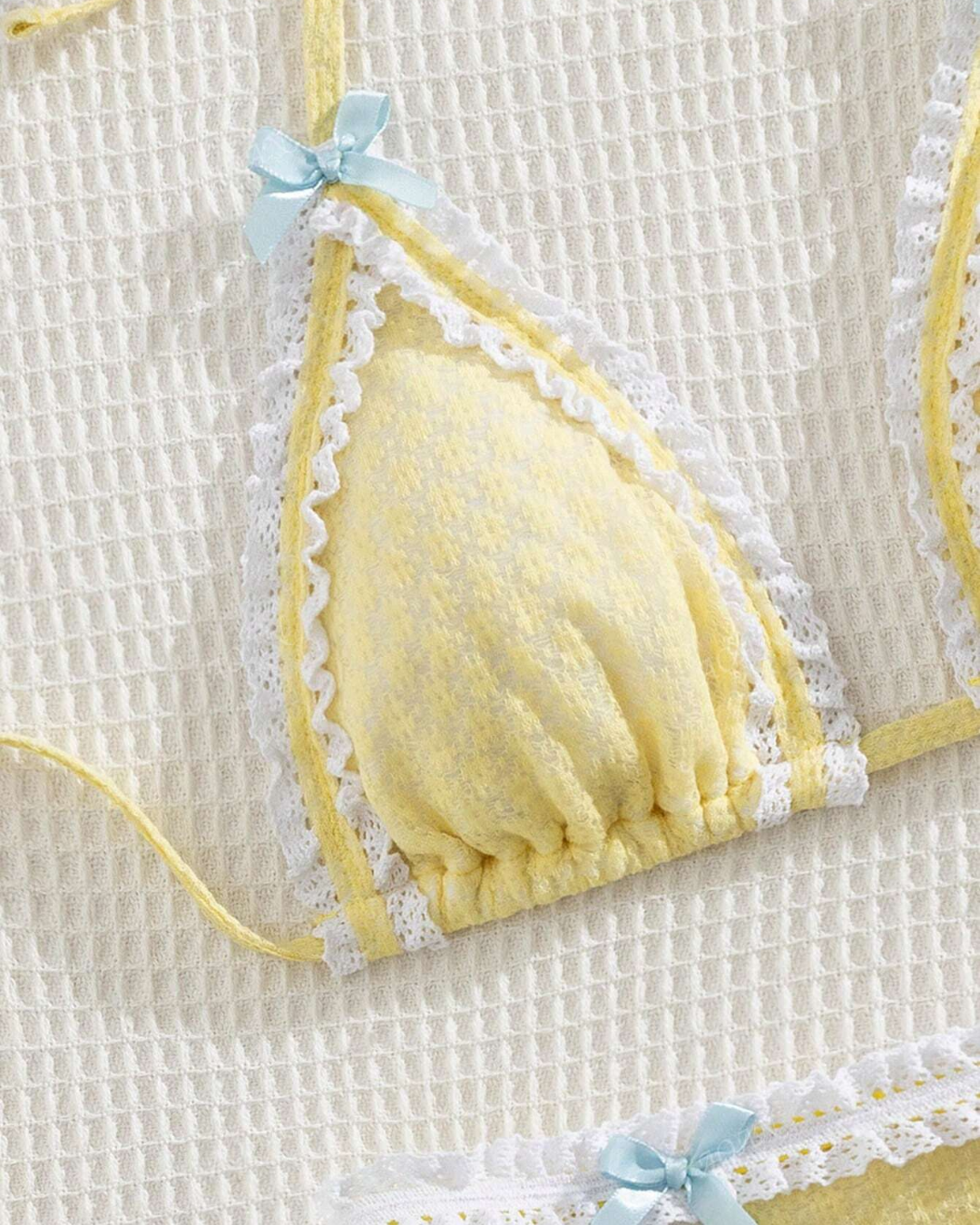 Pastel Lace Trim Bikini