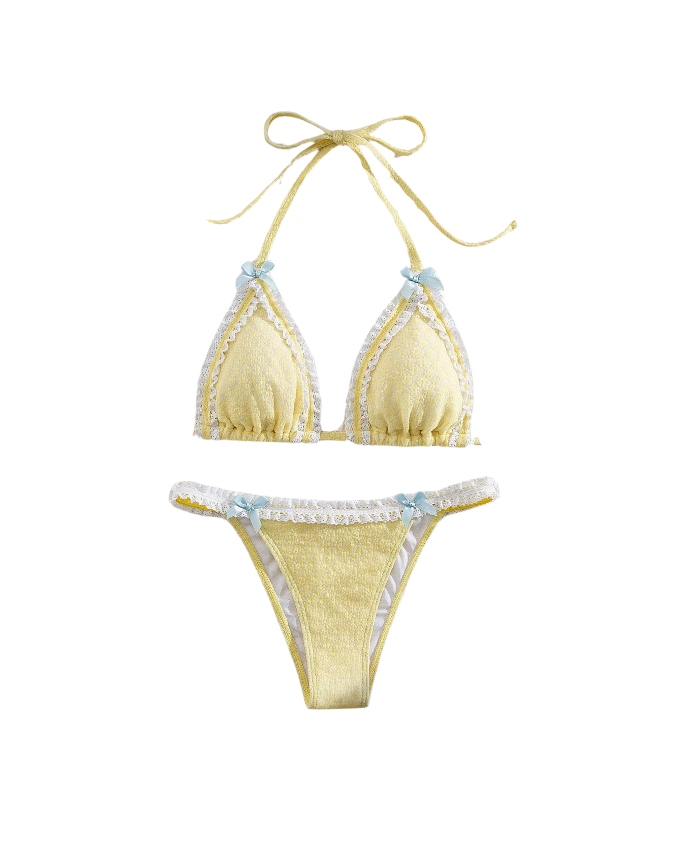 Pastel Lace Trim Bikini