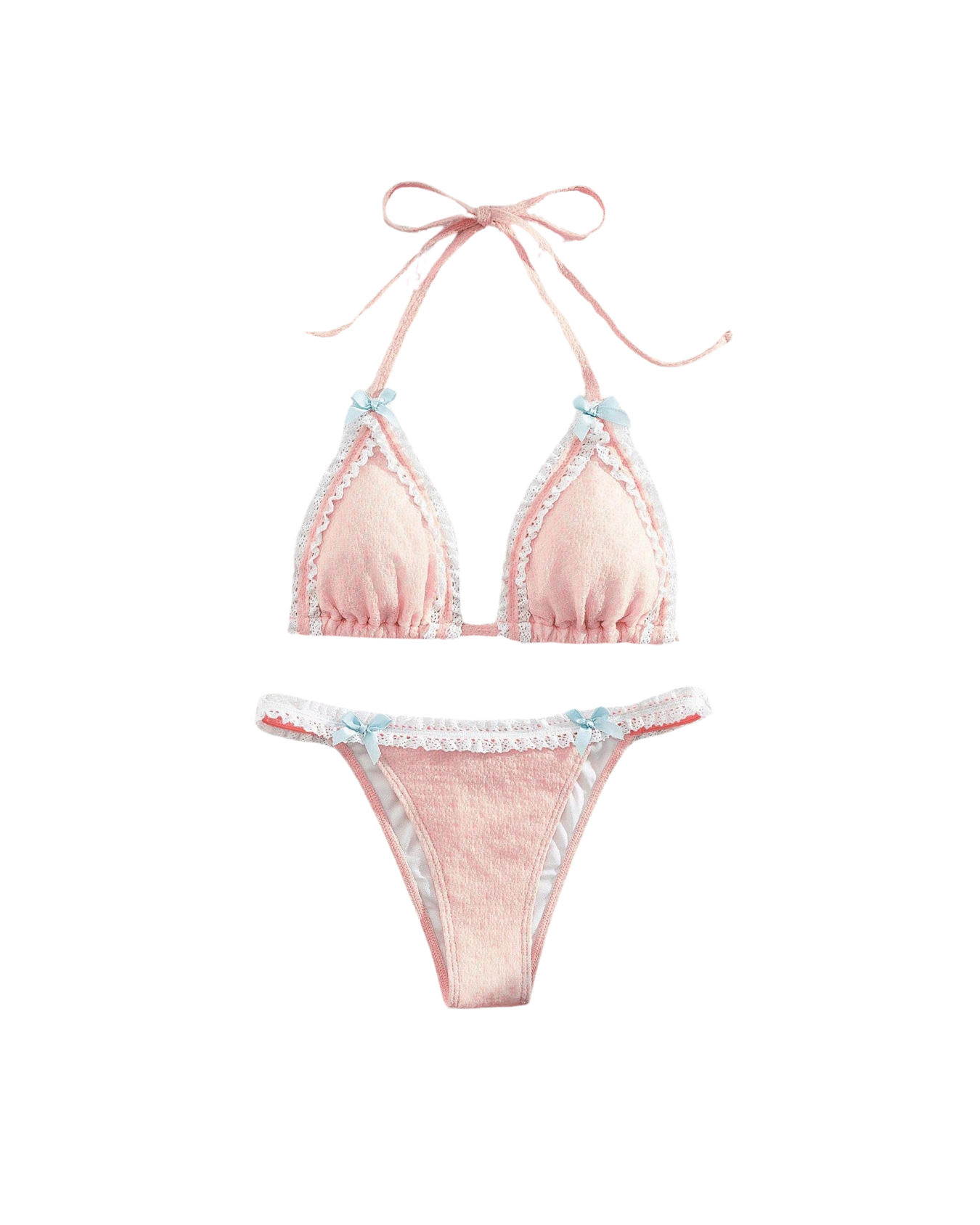 Pastel Lace Trim Bikini