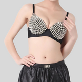 Metallic Spiked Bra