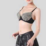 Metallic Spiked Bra
