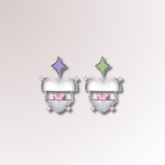 Boucles d'oreilles pendantes Cœur