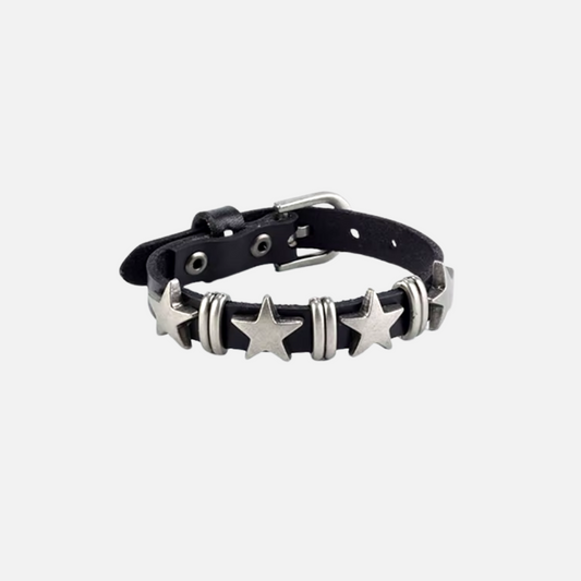 Bracelets étoiles en alliage et cuir