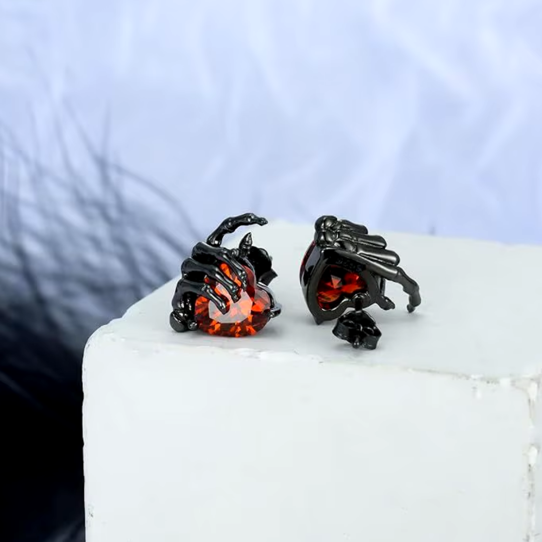 Ghost Hand Heart Earrings