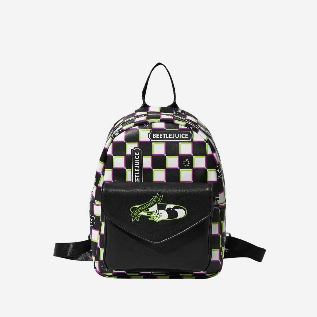 Beetlejuice Checkered Backpack