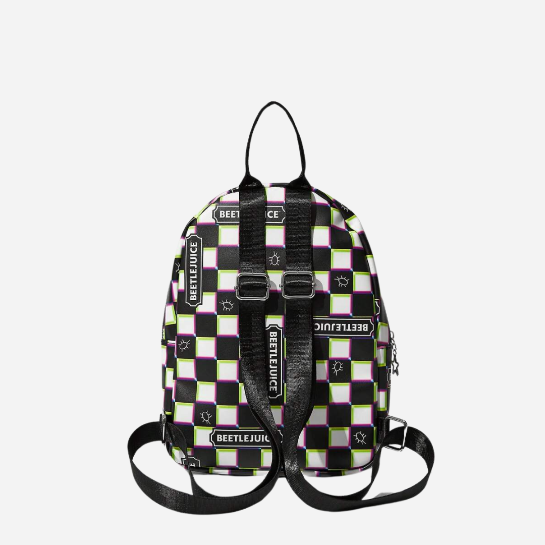 Beetlejuice Checkered Backpack