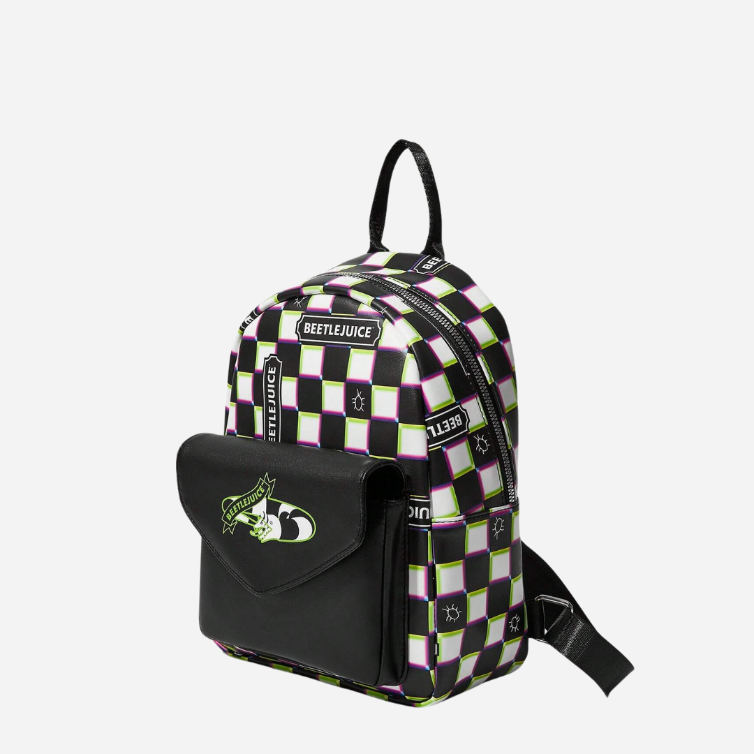 Beetlejuice Checkered Backpack