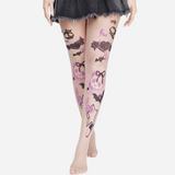 Skull Print Sheer Tights