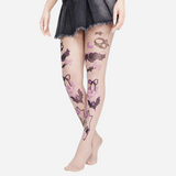 Skull Print Sheer Tights