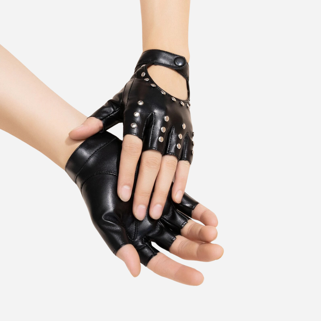 Fingerless Faux Leather Gloves