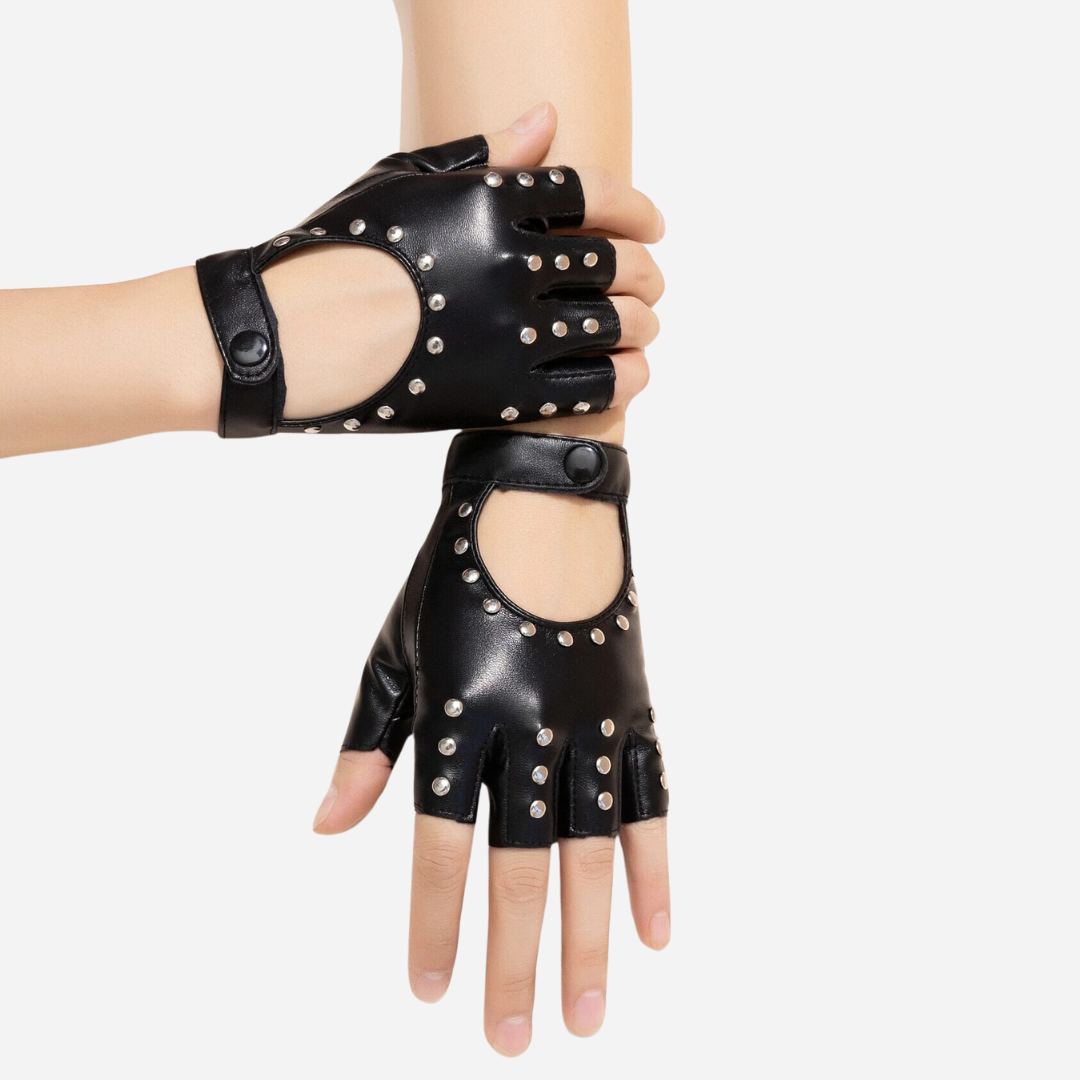Fingerless Faux Leather Gloves