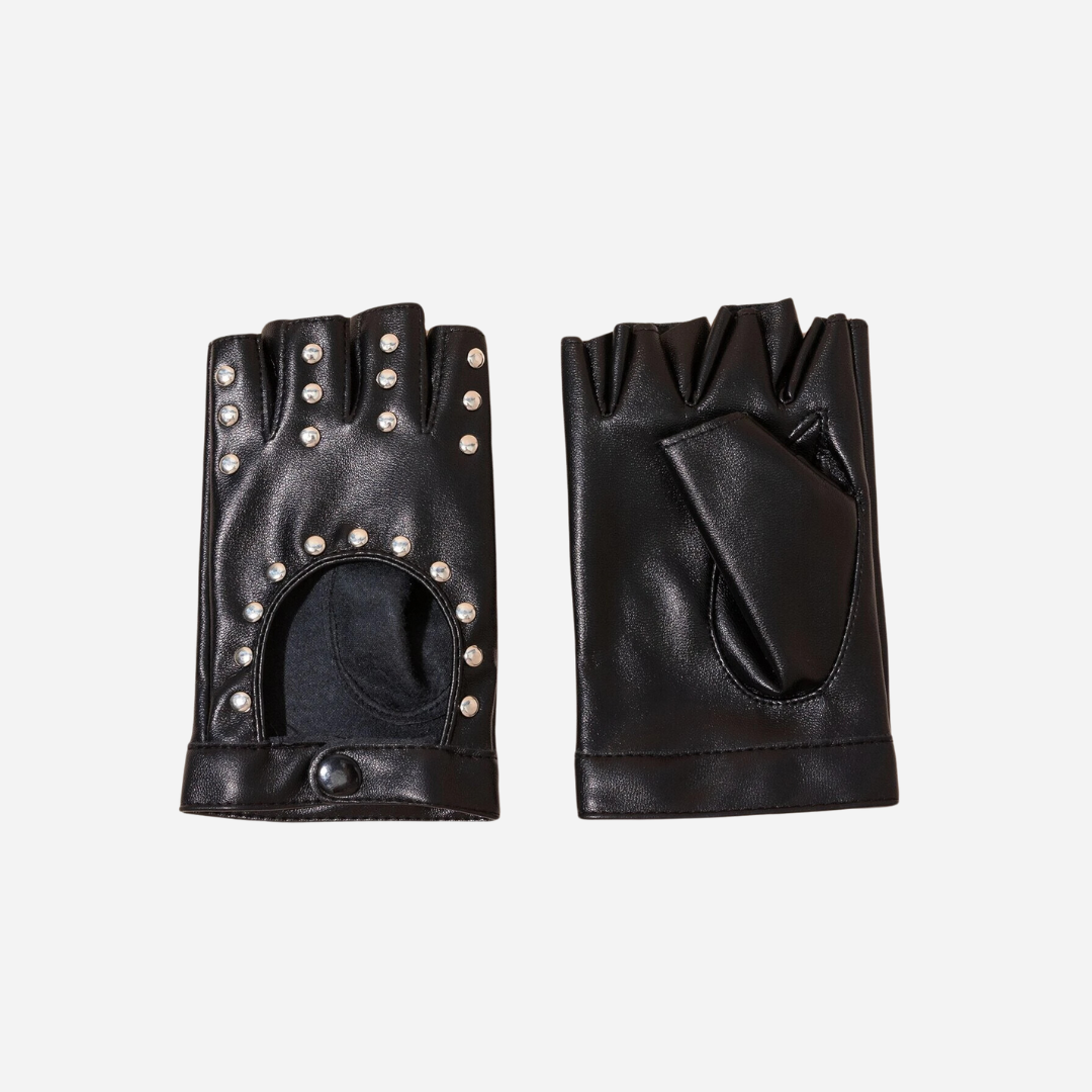 Fingerless Faux Leather Gloves