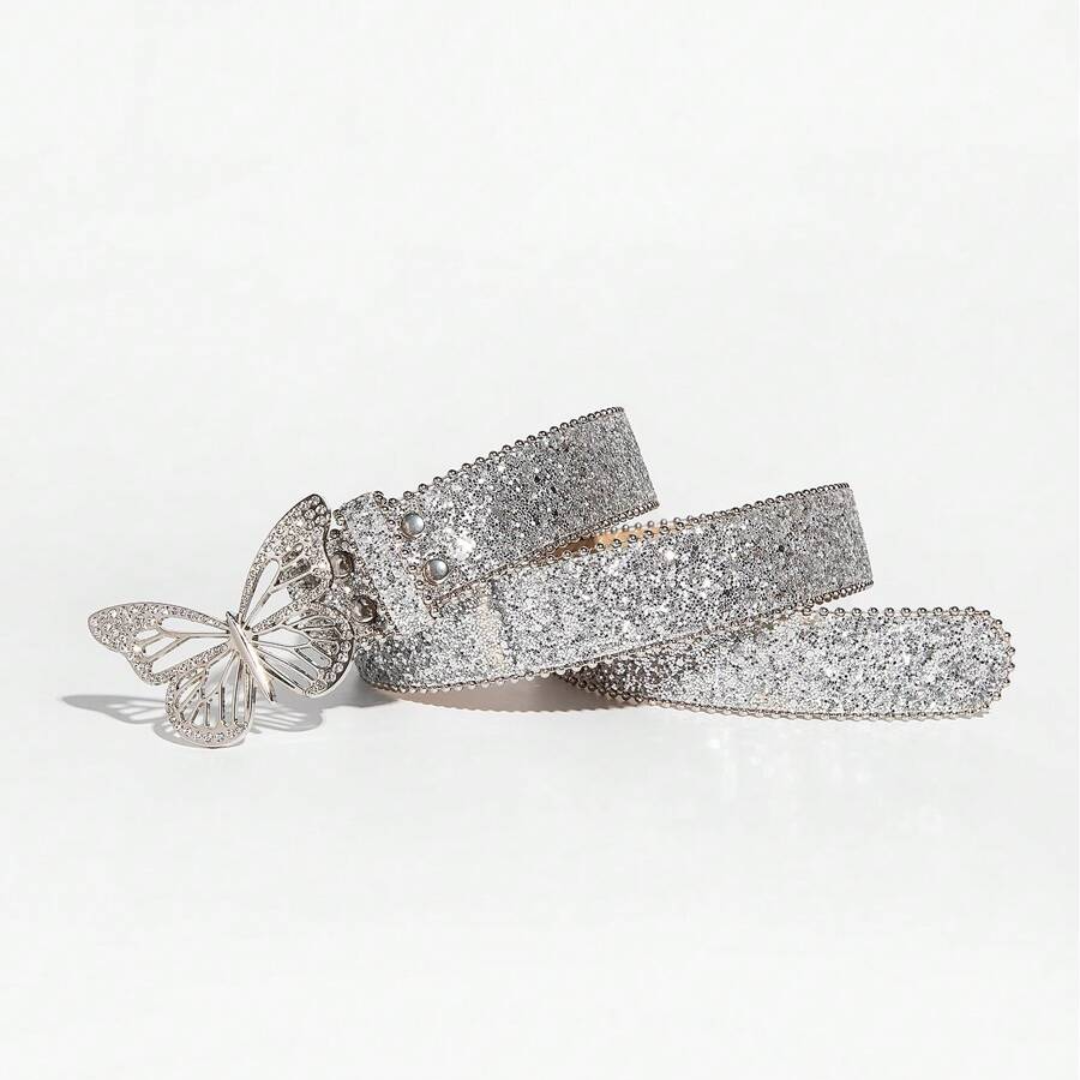 Sparkly Rhinestone Buckle Belt