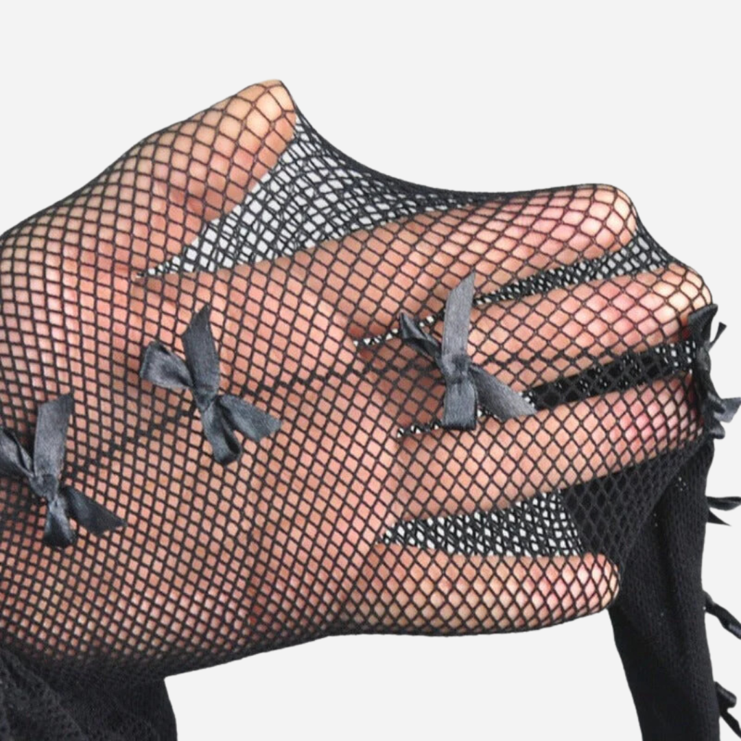 Sheer Bow-Embellished Tights