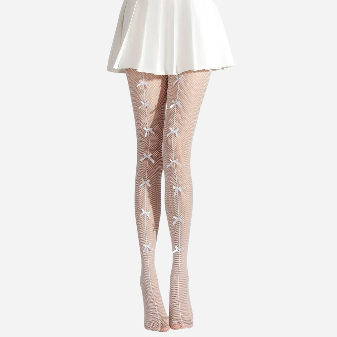 Sheer Bow-Embellished Tights