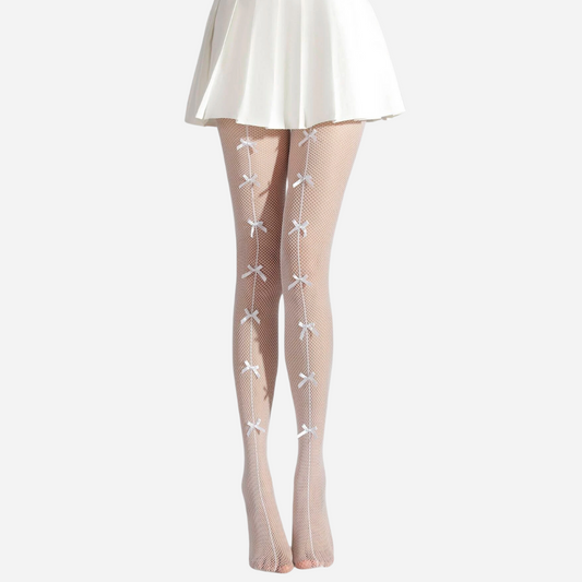 Sheer Bow-Embellished Tights