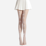Sheer Bow-Embellished Tights
