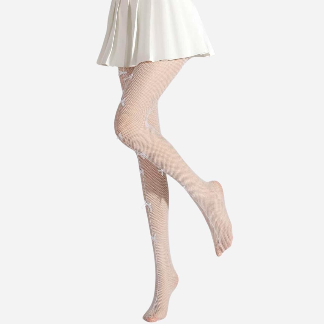 Sheer Bow-Embellished Tights