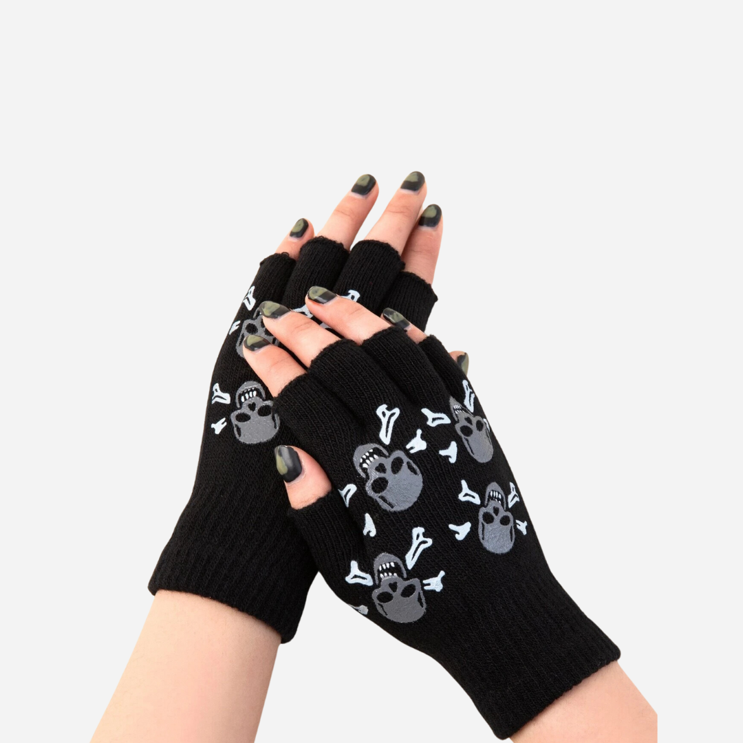 Skeleton Fingerless Gloves