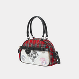 Plaid Handbag with Chains