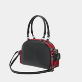 Plaid Handbag with Chains