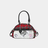 Plaid Handbag with Chains