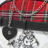 Plaid Handbag with Chains