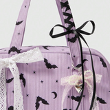 Corduroy Bat Print Handbag